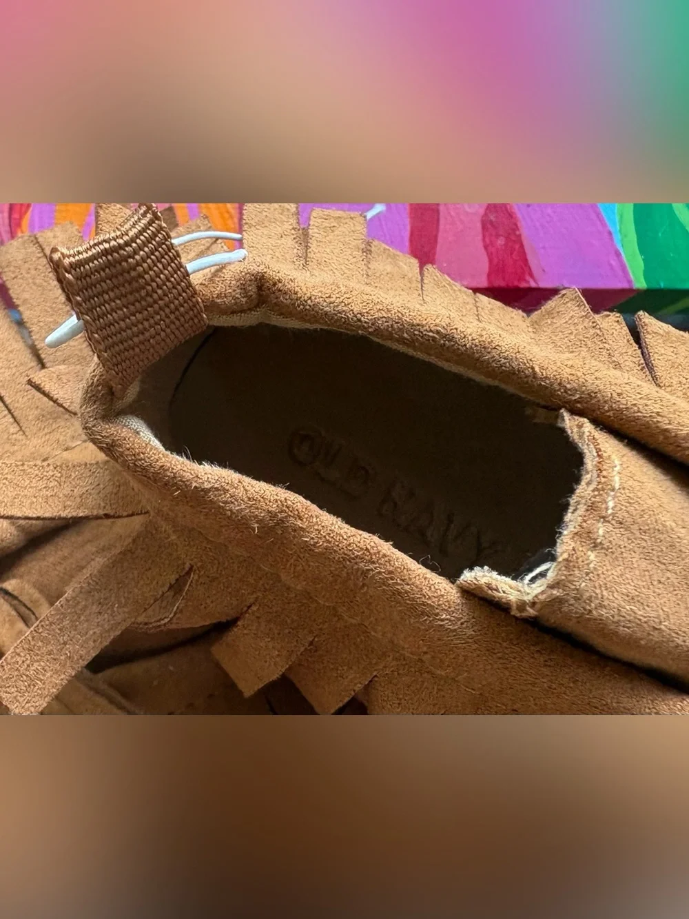 Old Navy Brown Fringe Baby Moccasins